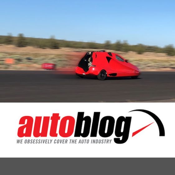 Port Charlotte, Florida image with AutoBlog logo showing samson sky flying car doing speed test