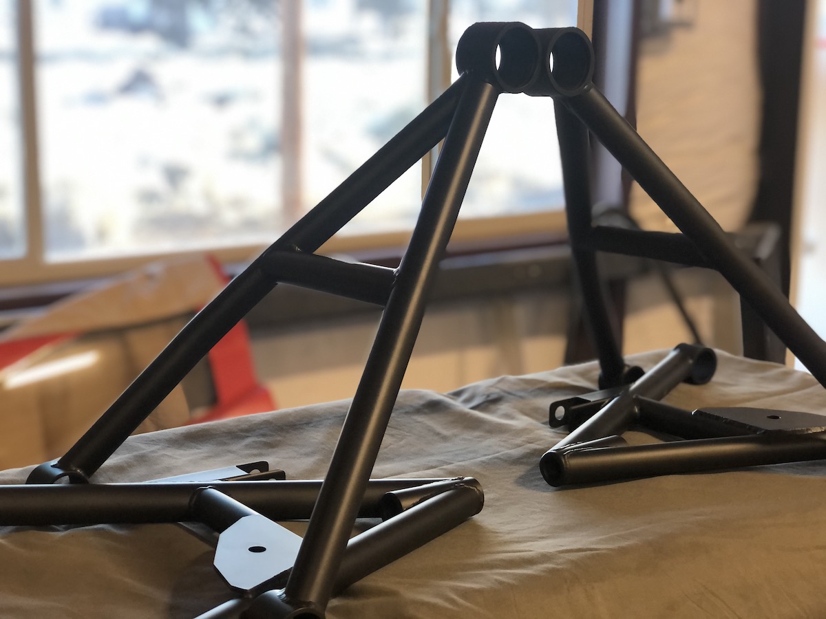 picture showing a steel frame triangular in shape