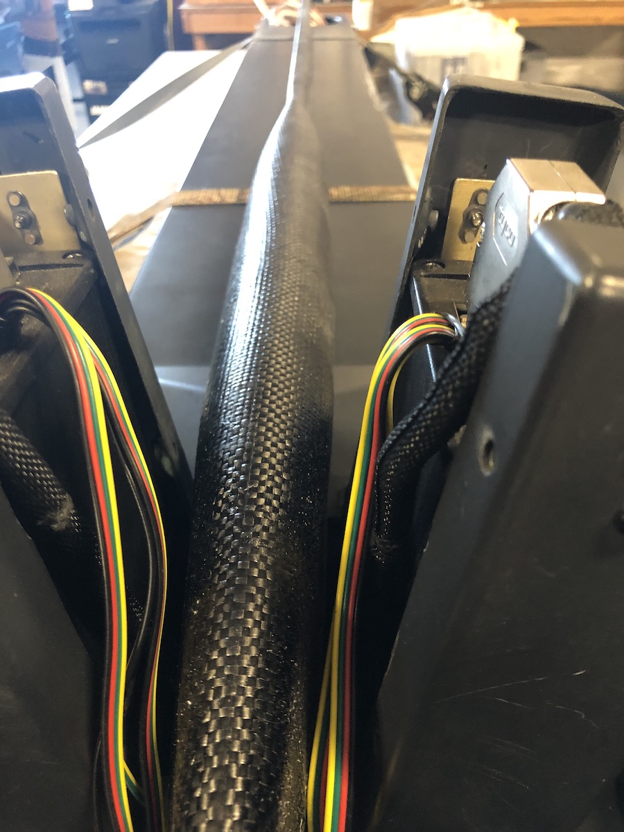 fairing on tail boom 12.10.20 a picture showing a carbon fiber fairing on the bottom of a tail boom for a flying car