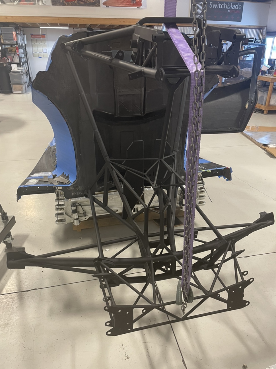 tube frame painted prior to final install