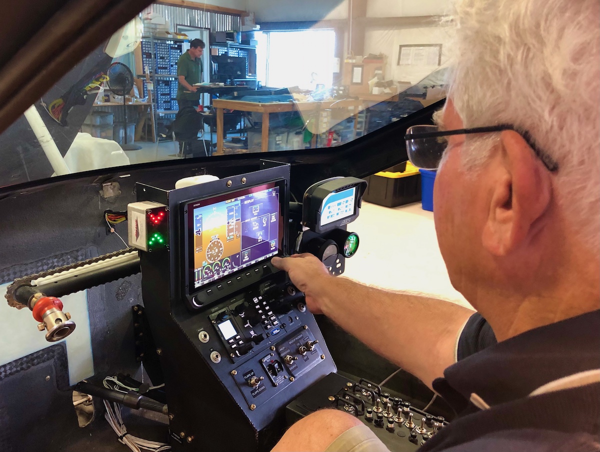 updating Dynon Skyview 7.01.21 person sitting in flying car adjusting display screen