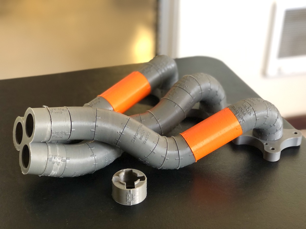 3D printed exhaust with section alone