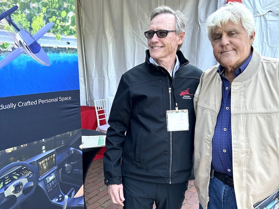 HONORED TO HAVE JAY LENO CHECK OUT THE SWITCHBLADE FLYING CAR AT AUDRAIN CONCOURS!!